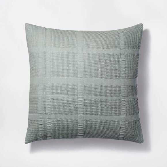Euro Waffle Matelassé Quilt Sham Lt Teal Green – Threshold Studio McGee Target - Picture 1 of 5